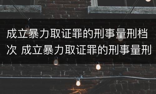 成立暴力取证罪的刑事量刑档次 成立暴力取证罪的刑事量刑档次是多少