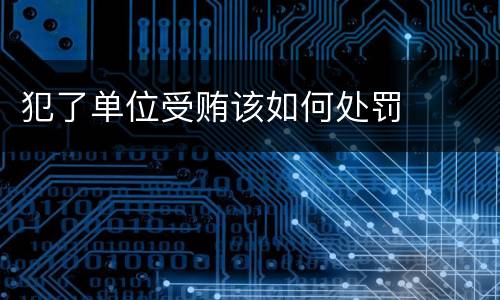 犯了单位受贿该如何处罚