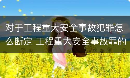 对于工程重大安全事故犯罪怎么断定 工程重大安全事故罪的犯罪主体可能有哪些
