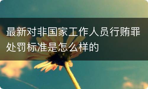 最新对非国家工作人员行贿罪处罚标准是怎么样的