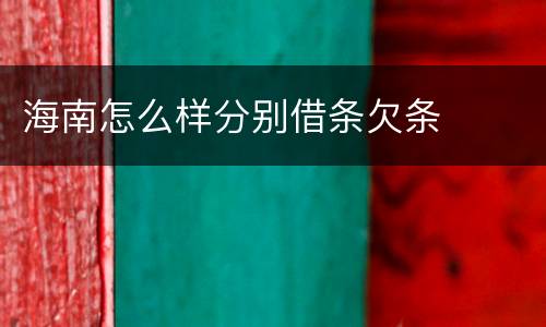 海南怎么样分别借条欠条