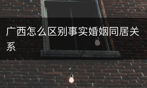 广西怎么区别事实婚姻同居关系