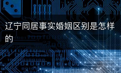 辽宁同居事实婚姻区别是怎样的