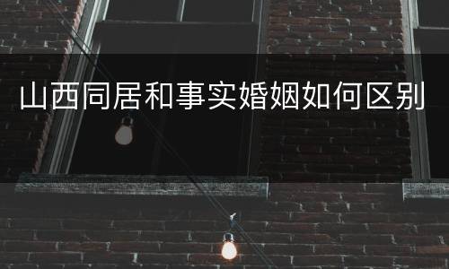 山西同居和事实婚姻如何区别