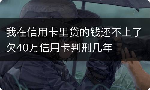 我在信用卡里贷的钱还不上了欠40万信用卡判刑几年