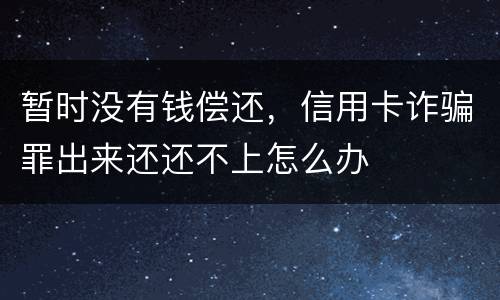 暂时没有钱偿还，信用卡诈骗罪出来还还不上怎么办