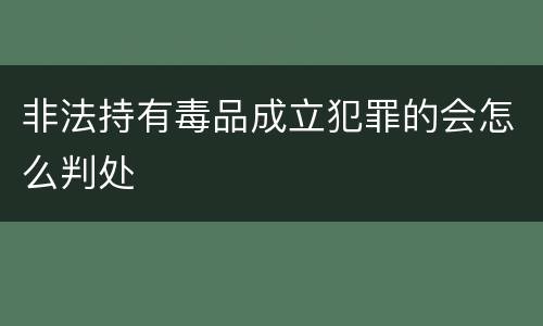 非法持有毒品成立犯罪的会怎么判处