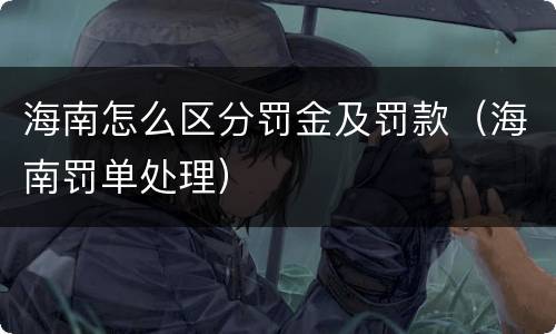 海南怎么区分罚金及罚款（海南罚单处理）