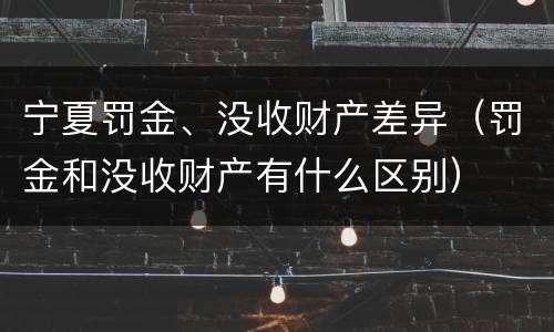 宁夏罚金、没收财产差异（罚金和没收财产有什么区别）