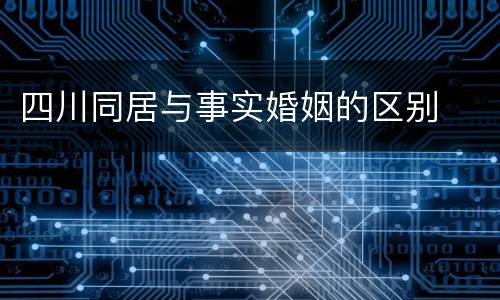 四川同居与事实婚姻的区别