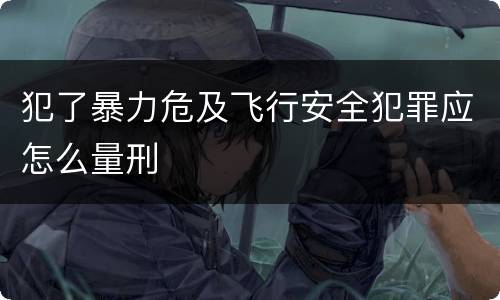 犯了暴力危及飞行安全犯罪应怎么量刑