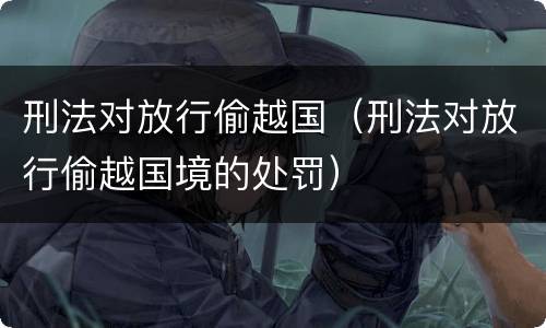 刑法对放行偷越国（刑法对放行偷越国境的处罚）