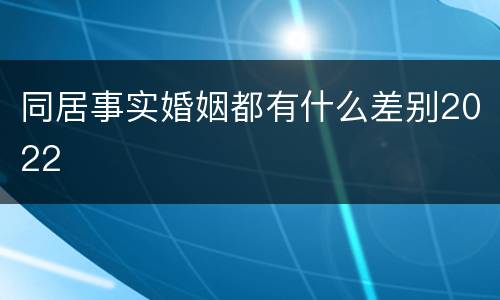 同居事实婚姻都有什么差别2022