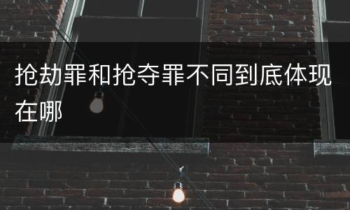 抢劫罪和抢夺罪不同到底体现在哪