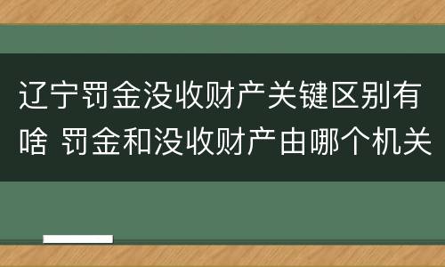 辽宁罚金没收财产关键区别有啥 罚金和没收财产由哪个机关执行