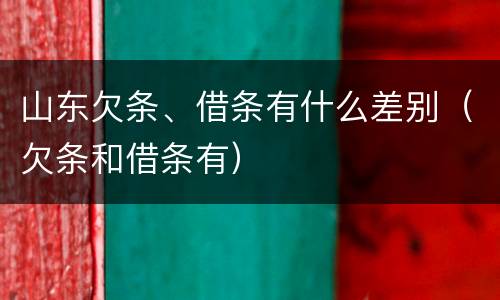 山东欠条、借条有什么差别（欠条和借条有）