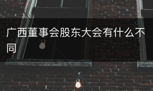 广西董事会股东大会有什么不同