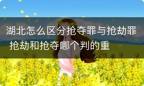湖北怎么区分抢夺罪与抢劫罪 抢劫和抢夺哪个判的重