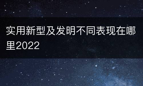 实用新型及发明不同表现在哪里2022