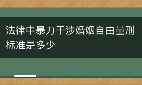 法律中暴力干涉婚姻自由量刑标准是多少
