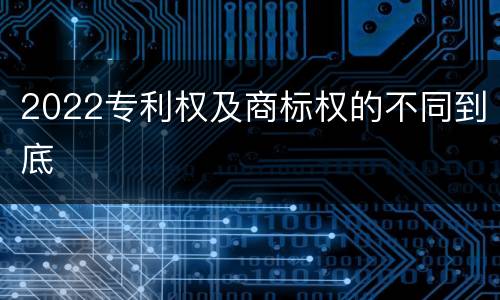 2022专利权及商标权的不同到底
