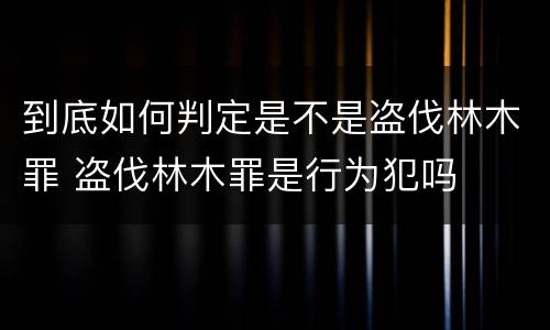 到底如何判定是不是盗伐林木罪 盗伐林木罪是行为犯吗
