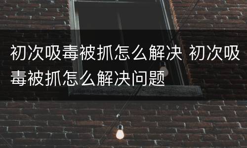 初次吸毒被抓怎么解决 初次吸毒被抓怎么解决问题