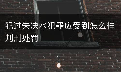 犯过失决水犯罪应受到怎么样判刑处罚