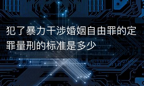 犯了暴力干涉婚姻自由罪的定罪量刑的标准是多少