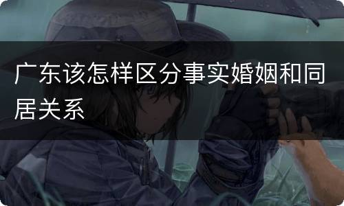 广东该怎样区分事实婚姻和同居关系