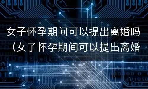 女子怀孕期间可以提出离婚吗（女子怀孕期间可以提出离婚吗视频）