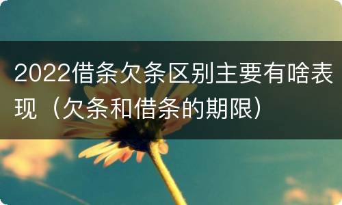 2022借条欠条区别主要有啥表现（欠条和借条的期限）