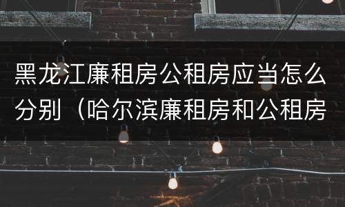 黑龙江廉租房公租房应当怎么分别（哈尔滨廉租房和公租房有什么区别）