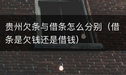 贵州欠条与借条怎么分别（借条是欠钱还是借钱）