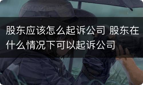 股东应该怎么起诉公司 股东在什么情况下可以起诉公司