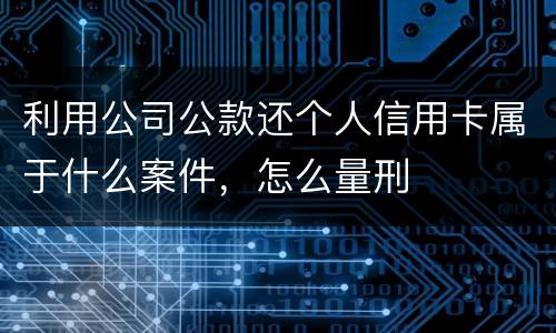 利用公司公款还个人信用卡属于什么案件，怎么量刑