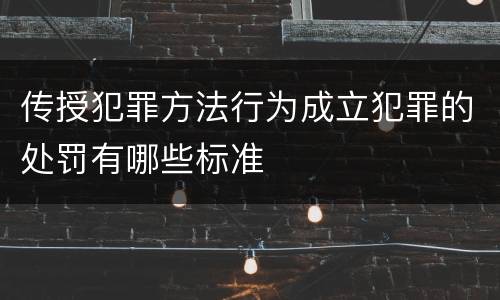 传授犯罪方法行为成立犯罪的处罚有哪些标准