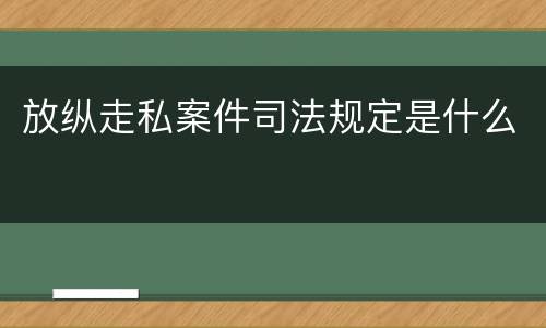 放纵走私案件司法规定是什么