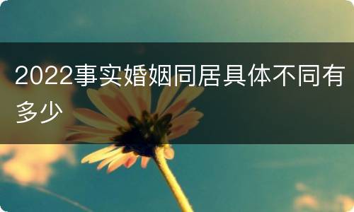 2022事实婚姻同居具体不同有多少
