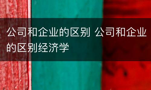 公司和企业的区别 公司和企业的区别经济学