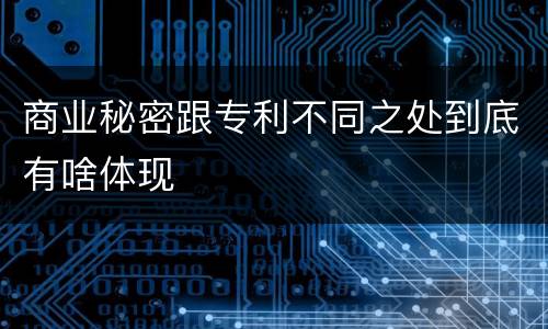 商业秘密跟专利不同之处到底有啥体现