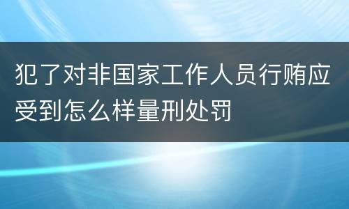 犯了对非国家工作人员行贿应受到怎么样量刑处罚