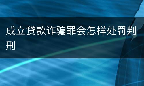 成立贷款诈骗罪会怎样处罚判刑