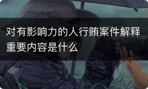 对有影响力的人行贿案件解释重要内容是什么