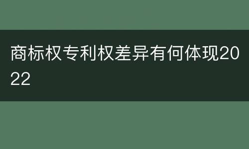 商标权专利权差异有何体现2022
