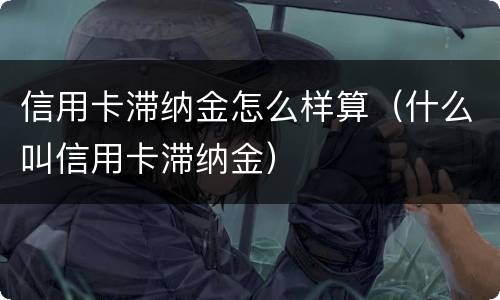 信用卡滞纳金怎么样算（什么叫信用卡滞纳金）