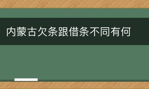 内蒙古欠条跟借条不同有何