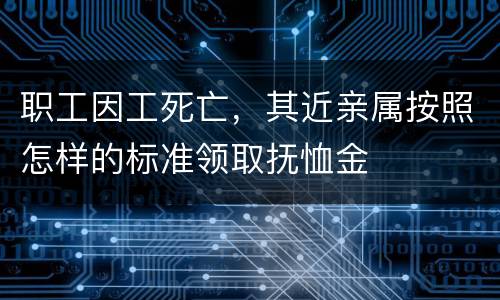 职工因工死亡，其近亲属按照怎样的标准领取抚恤金
