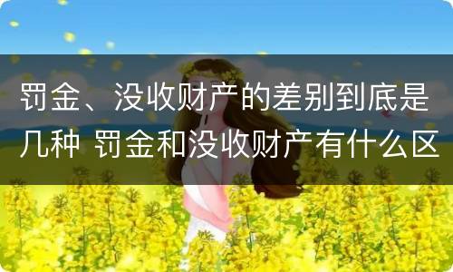罚金、没收财产的差别到底是几种 罚金和没收财产有什么区别