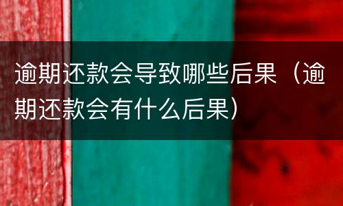 逾期还款会导致哪些后果（逾期还款会有什么后果）